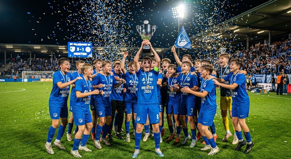 Jugendmannschaft des SV Falkensee 07 feiert die Meisterschaft